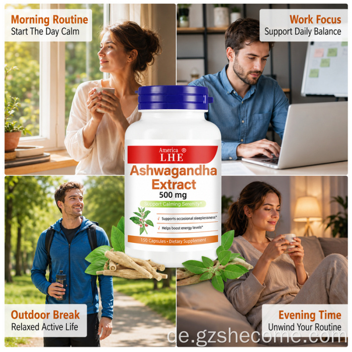 Bio-Shecome-Ashwagandha-Extrakt, 500 mg Nahrungsergänzungsmittel